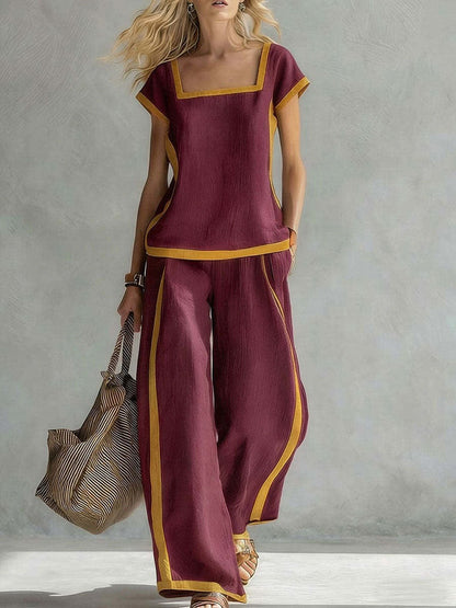 Serena | Conjunto elegante de lino de dos piezas