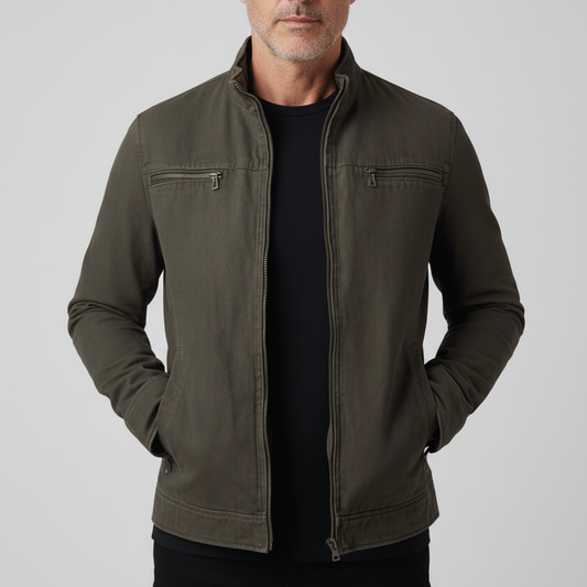 Carlos - Chaqueta Vintage de Algodón con Cremallera